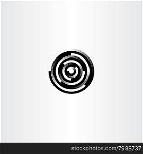 technology black circle abstract logo icon design