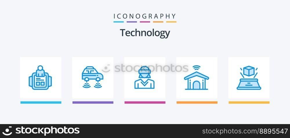 Technology Blue 5 Icon Pack Including technology. home. wifi. electronic. technology. Creative Icons Design