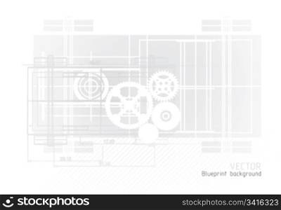 Technology blueprint abstract designwith gear. Vector illustration