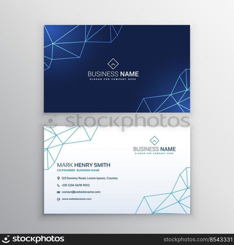 technology business card design template