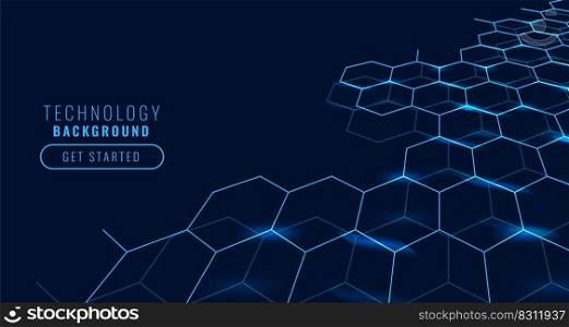 technology concept background with hexagonal shapes