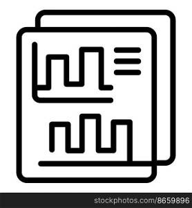 Technology data icon outline vector. Graph chart. Market report. Technology data icon outline vector. Graph chart