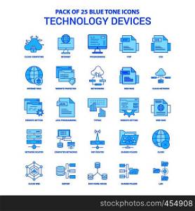 Technology Device Blue Tone Icon Pack - 25 Icon Sets