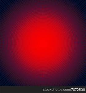 Technology digital concept futuristic red neon radial light burst effect on dark background. Dots pattern elements circles halftone style. Vector illustration