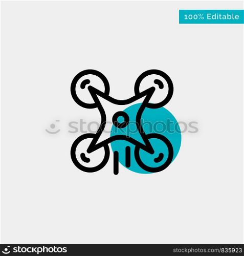 Technology, Drone, Camera, Image turquoise highlight circle point Vector icon