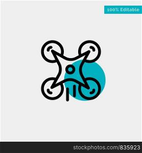 Technology, Drone, Camera, Image turquoise highlight circle point Vector icon