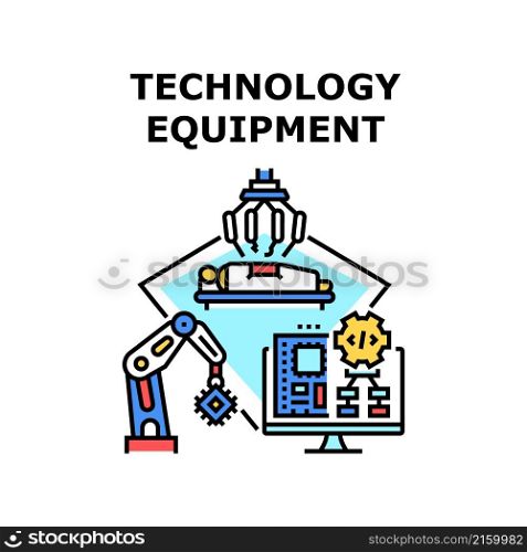 Technology equipment digital abstract tech. concept network. data system. computer equipment. computer indusrty vector concept color illustration. Technology equipment icon vector illustration