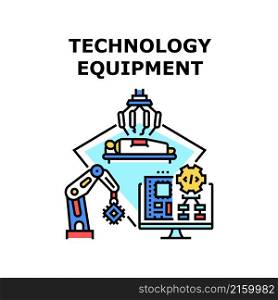 Technology equipment digital abstract tech. concept network. data system. computer equipment. computer indusrty vector concept color illustration. Technology equipment icon vector illustration