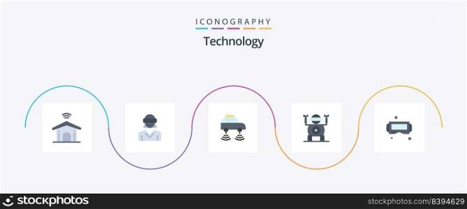 Technology Flat 5 Icon Pack Including device. technology. woman. robot. smart