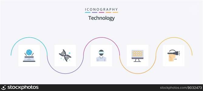 Technology Flat 5 Icon Pack Including human. hardware. glasses. technology. man