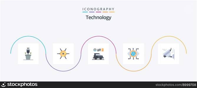 Technology Flat 5 Icon Pack Including . image. man. camera. technology