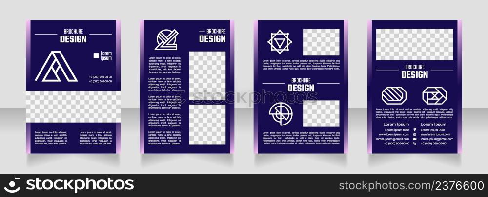 Technology for kids blank brochure design. Template set with copy space for text. Premade corporate reports collection. Editable 4 paper pages. Teco Light, Semibold, Arial Regular fonts used. Technology for kids blank brochure design