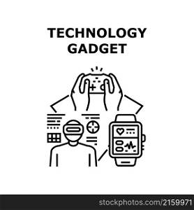 Technology gadget phone device. digital internet. smartphone mobile computer. tablet communication vector concept black illustration. Technology gadget icon vector illustration