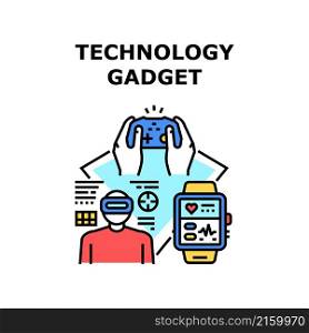 Technology gadget phone device. digital internet. smartphone mobile computer. tablet communication vector concept color illustration. Technology gadget icon vector illustration