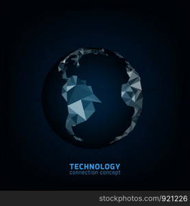Technology global connection concept with digital data planet.