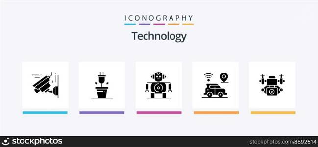 Technology Glyph 5 Icon Pack Including . technology. technology. camera. technology. Creative Icons Design