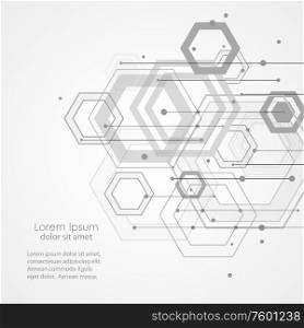 Technology hexagon style illustration and geometric background.. Technology hexagon style illustration and geometric background