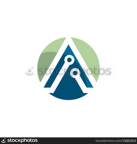 Technology icon logo vector illustration design