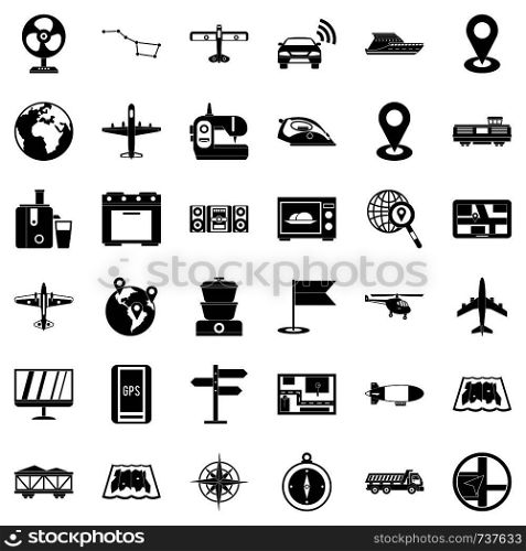 Technology icons set. Simple style of 36 technology vector icons for web isolated on white background. Technology icons set, simple style