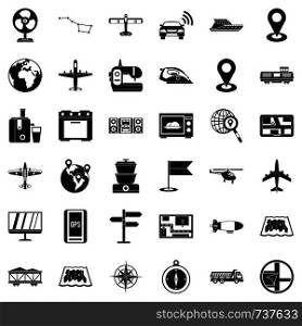 Technology icons set. Simple style of 36 technology vector icons for web isolated on white background. Technology icons set, simple style