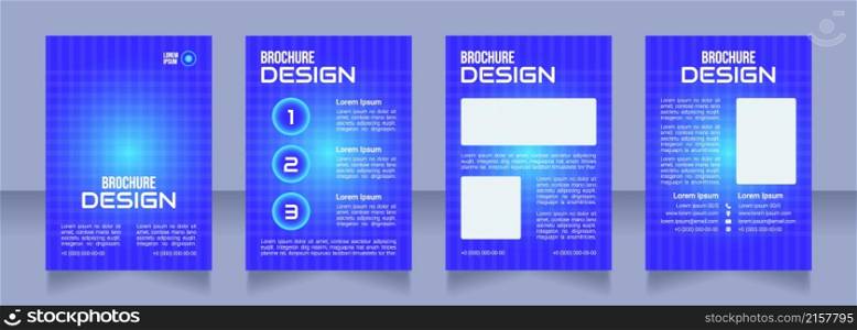 Technology in mental health blank brochure design. Template set with copy space for text. Premade corporate reports collection. Editable 4 paper pages. Bebas Neue, Audiowide, Roboto Light fonts used. Technology in mental health blank brochure design