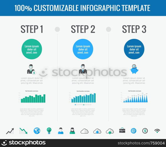 Technology Infographic Template. Vector Customizable Elements.