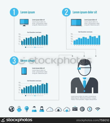 Technology Infographic Template. Vector Customizable Elements.