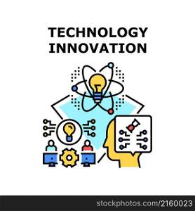 Technology innovation business data. digital network. modern computer. energy web. future tech vector concept color illustration. Technology innovation icon vector illustration
