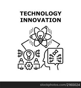Technology innovation business data. digital network. modern computer. energy web. future tech vector concept black illustration. Technology innovation icon vector illustration