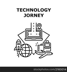 Technology jorney map travel. customer concept. business design. digital road vector concept black illustration. Technology jorney icon vector illustration