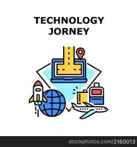 Technology jorney map travel. customer concept. business design. digital road vector concept color illustration. Technology jorney icon vector illustration