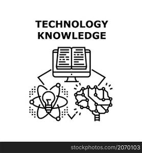 Technology knowledge science. Business data. Web information. Digital computer. Internet idea vector concept black illustration. Technology knowledge icon vector illustration