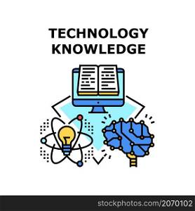 Technology knowledge science. Business data. Web information. Digital computer. Internet idea vector concept color illustration. Technology knowledge icon vector illustration