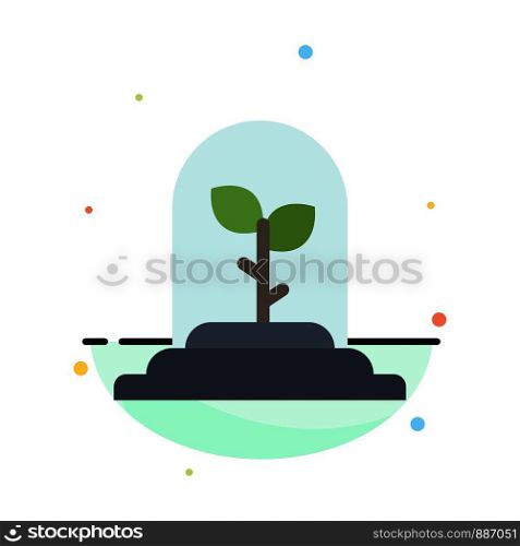 Technology, Leaf, Plant Abstract Flat Color Icon Template