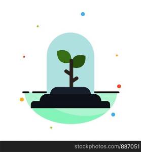 Technology, Leaf, Plant Abstract Flat Color Icon Template