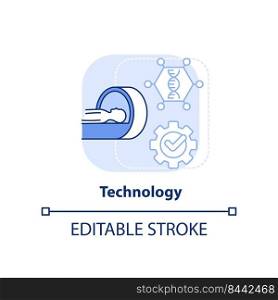 Technology light blue concept icon. Innovative methods. Pandemic preparedness effort abstract idea thin line illustration. Isolated outline drawing. Editable stroke. Arial, Myriad Pro-Bold fonts used. Technology light blue concept icon