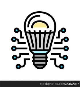 technology light bulb color icon vector. technology light bulb sign. isolated symbol illustration. technology light bulb color icon vector illustration