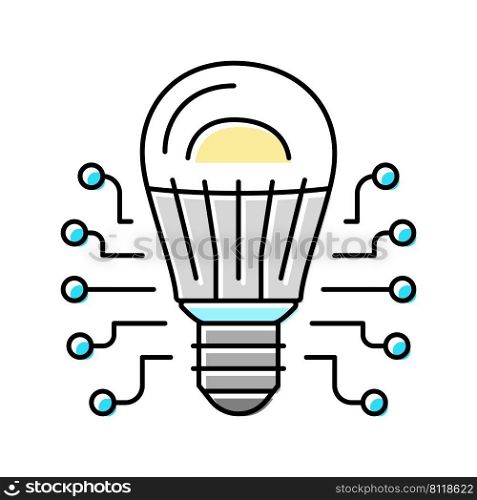 technology light bulb color icon vector. technology light bulb sign. isolated symbol illustration. technology light bulb color icon vector illustration
