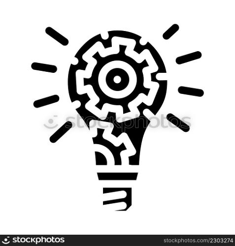 technology light bulb glyph icon vector. technology light bulb sign. isolated contour symbol black illustration. technology light bulb glyph icon vector illustration