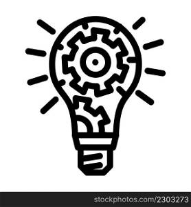 technology light bulb line icon vector. technology light bulb sign. isolated contour symbol black illustration. technology light bulb line icon vector illustration