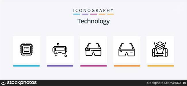 Technology Line 5 Icon Pack Including cell. man. robot. technology. motion. Creative Icons Design