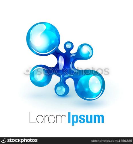 Technology liquid business emblem