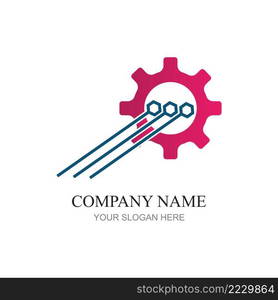 technology logo design vector