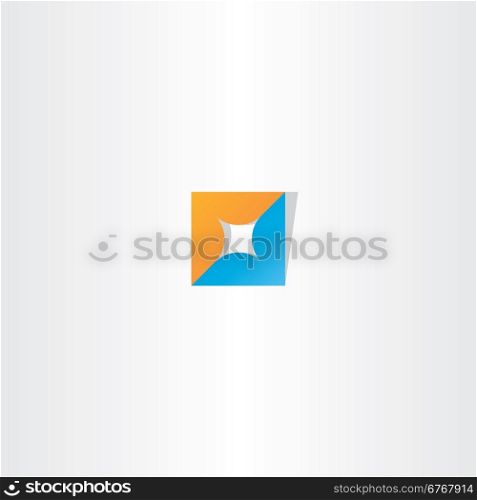 technology logo orange blue symbol design idea