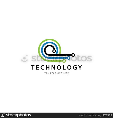 Technology logo template vector icon design