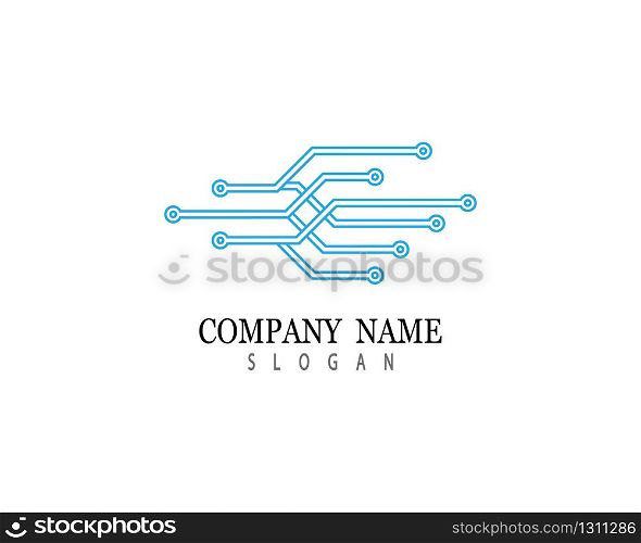 Technology logo template vector icon illustration design