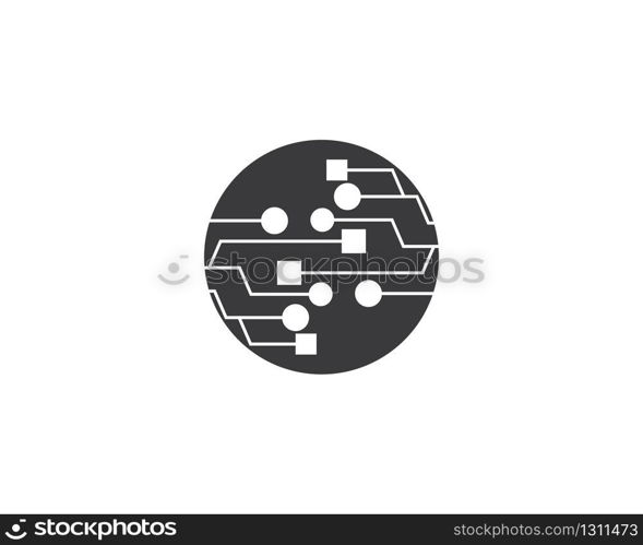 Technology logo template vector icon illustration design