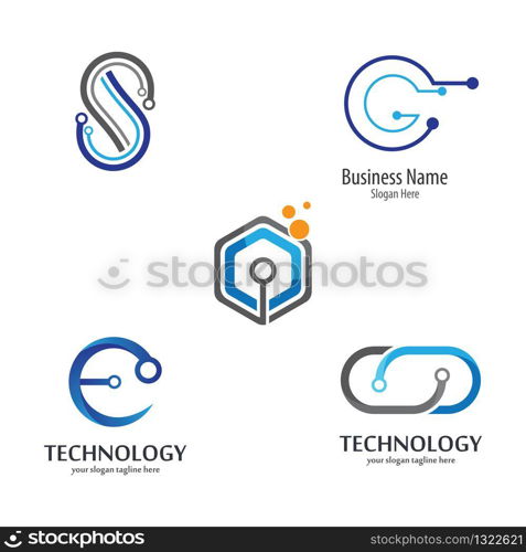 Technology logo template vector icon illustration design