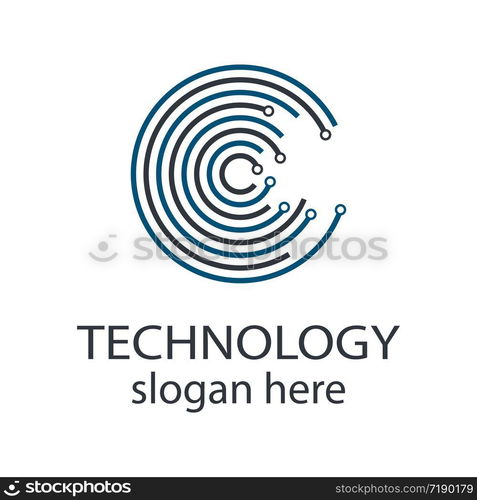 Technology logo template vector icon illustration design