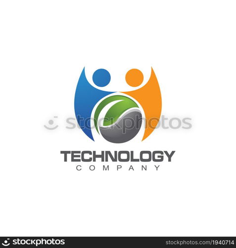 Technology logo template vector illustration